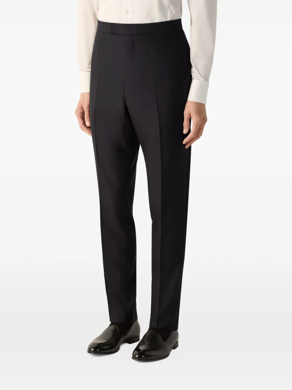 Zegna Pantalon van wol en mohair Zwart