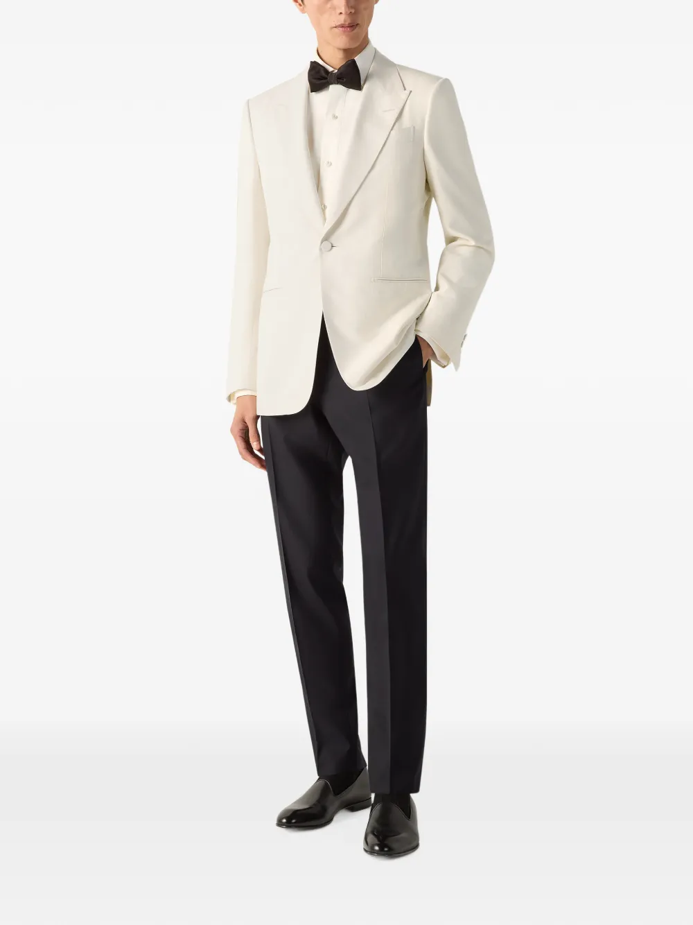 Zegna Pantalon van wol en mohair Zwart