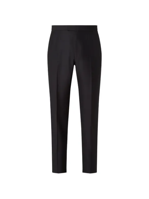 Zegna black wool and mohair evening pants