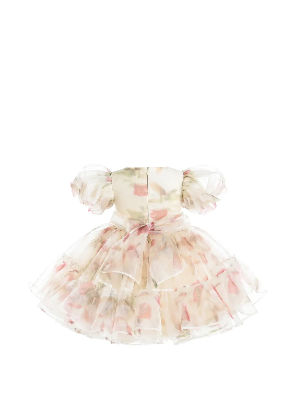 Tulleen Elanora jurk met bloemenprint Beige