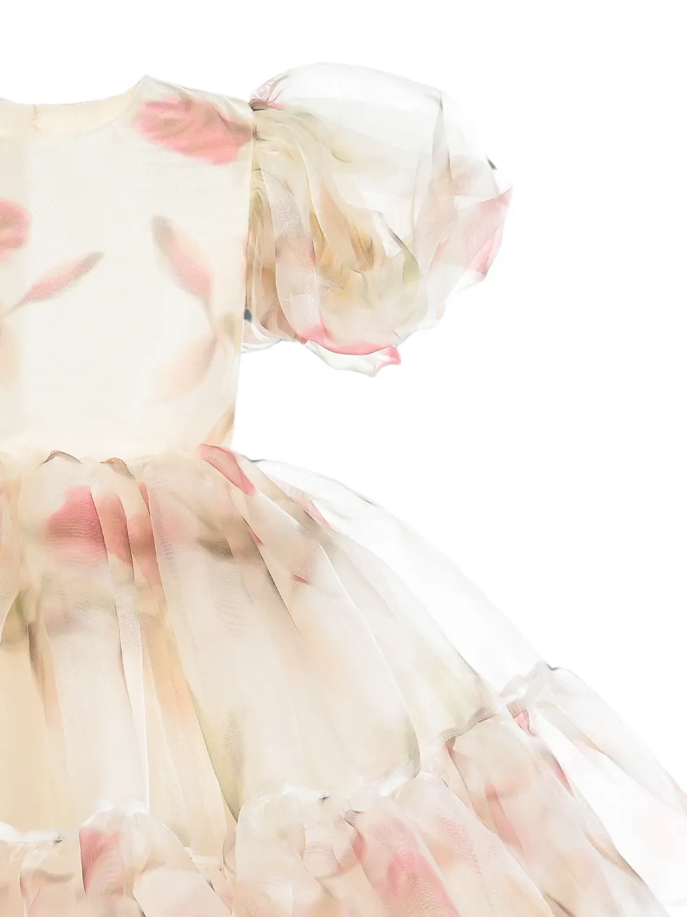 Tulleen Elanora jurk met bloemenprint Beige