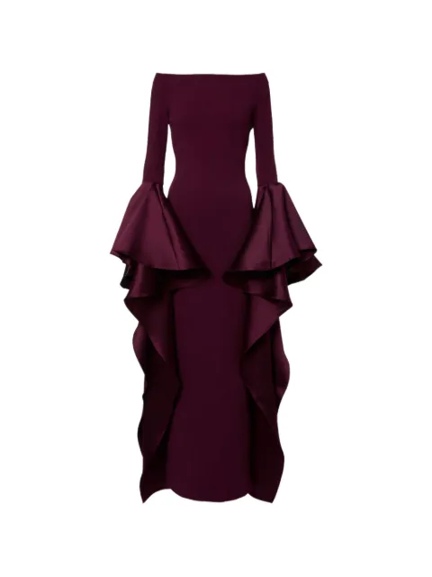 Solace London Astria flared-sleeve maxi dress
