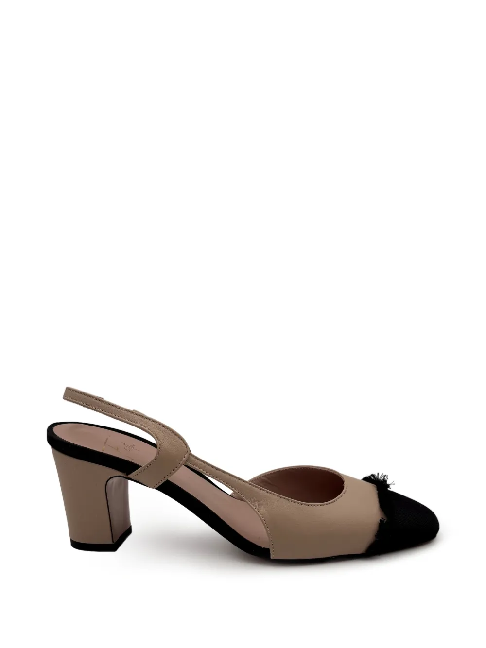 Roberto Festa fringed slingback pumps Beige