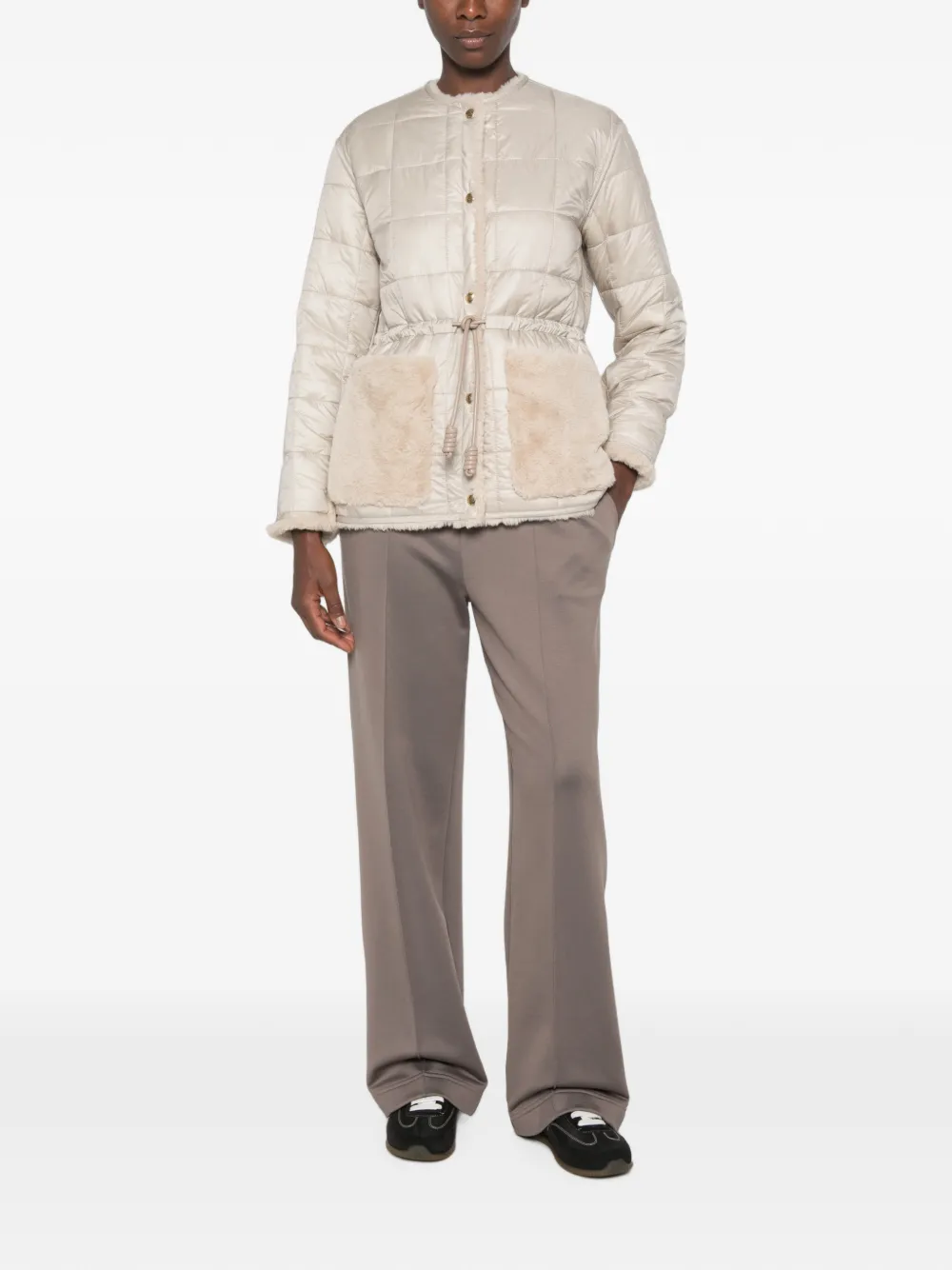 Moncler Quilted Jacket In Animal Print