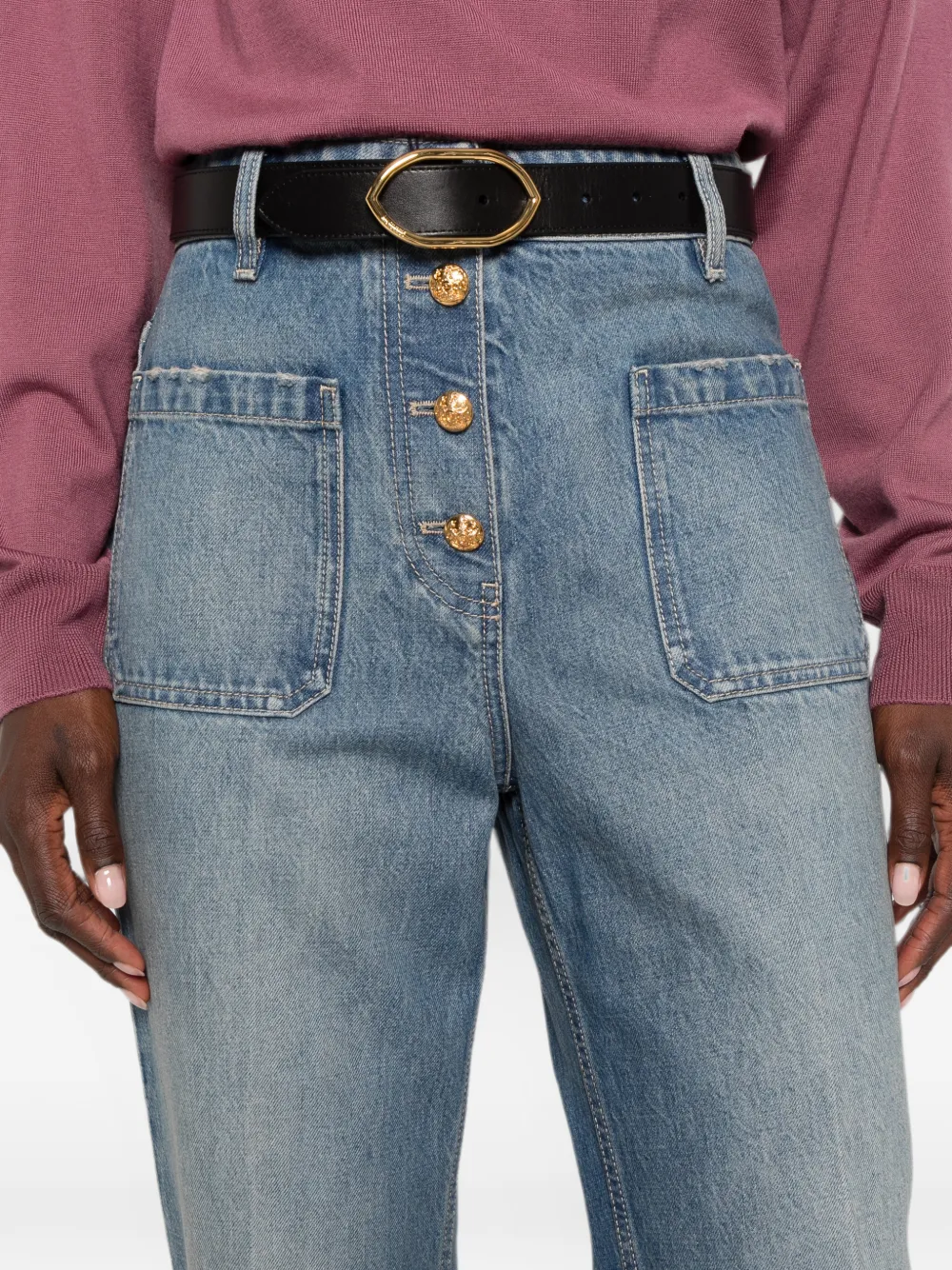 Valentino Garavani Jeans met opgestikte zak en knopen Blauw