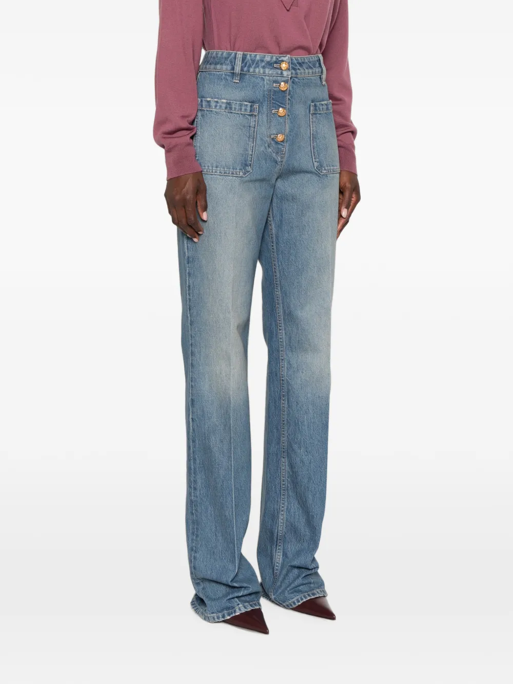 Valentino Garavani Jeans met opgestikte zak en knopen Blauw