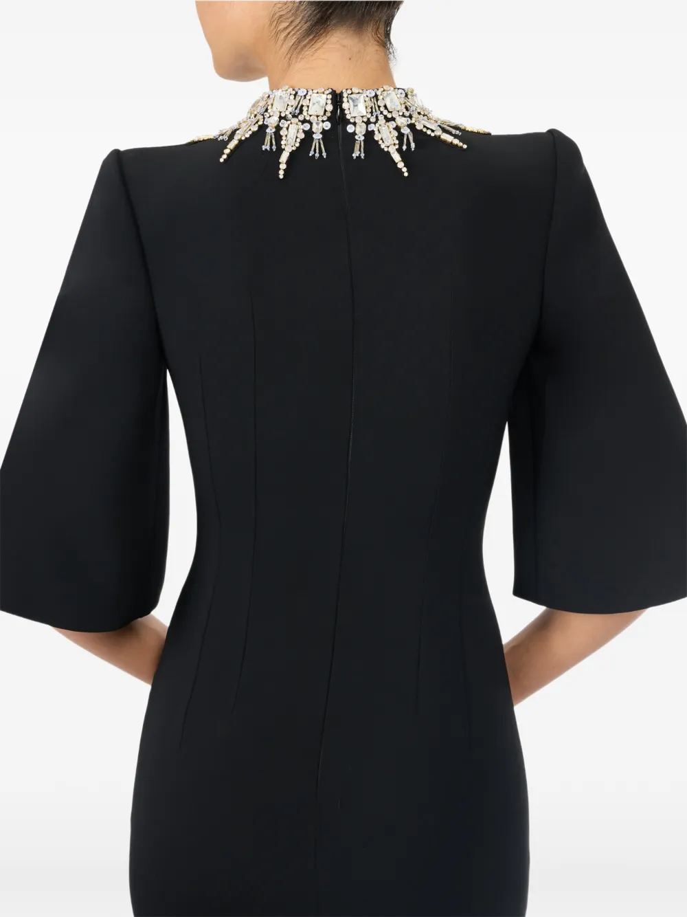 Jenny Packham Bibi jurk met flared mouwen en verfraaid met kristallen Zwart