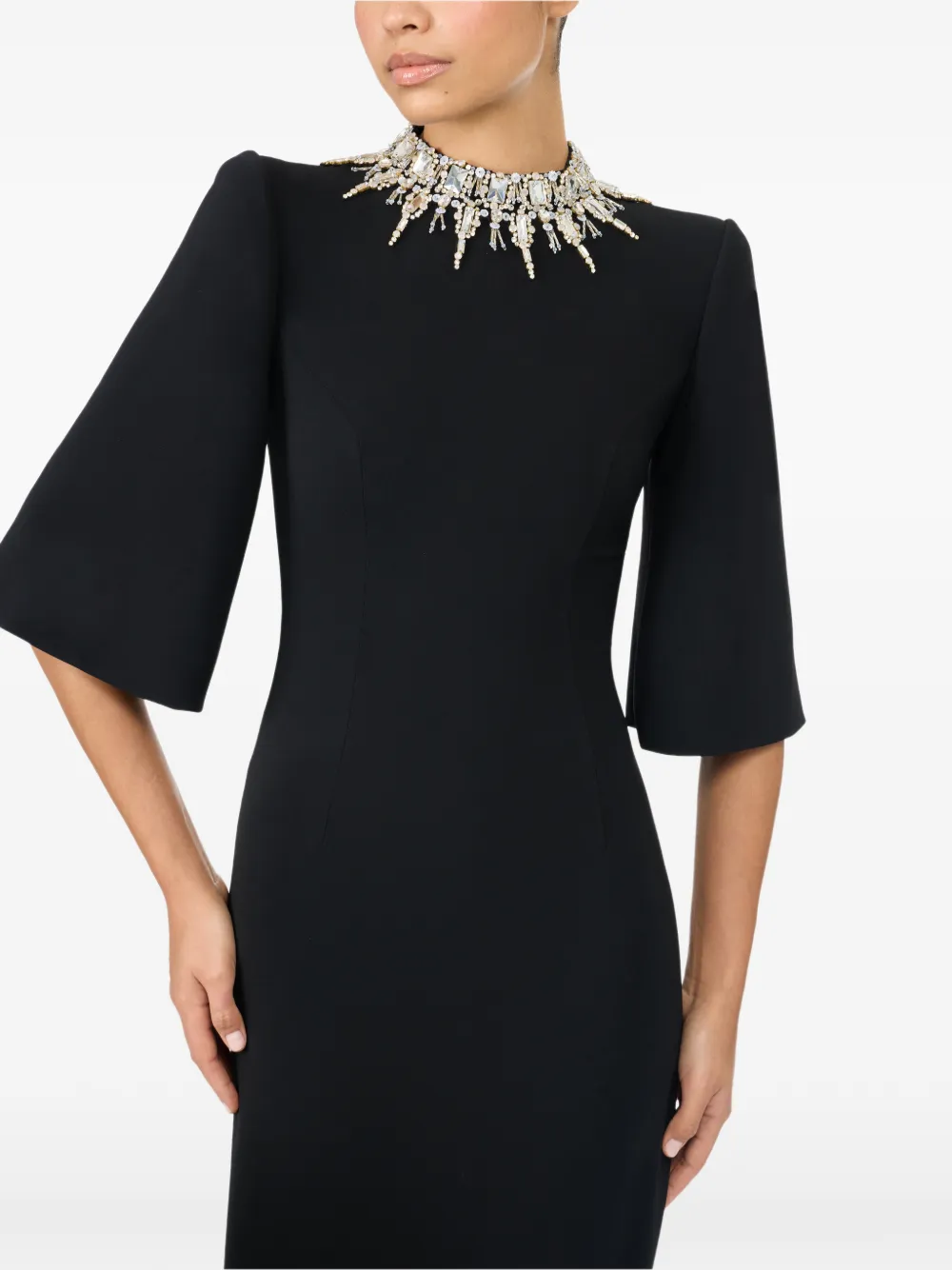 Jenny Packham Bibi jurk met flared mouwen en verfraaid met kristallen Zwart