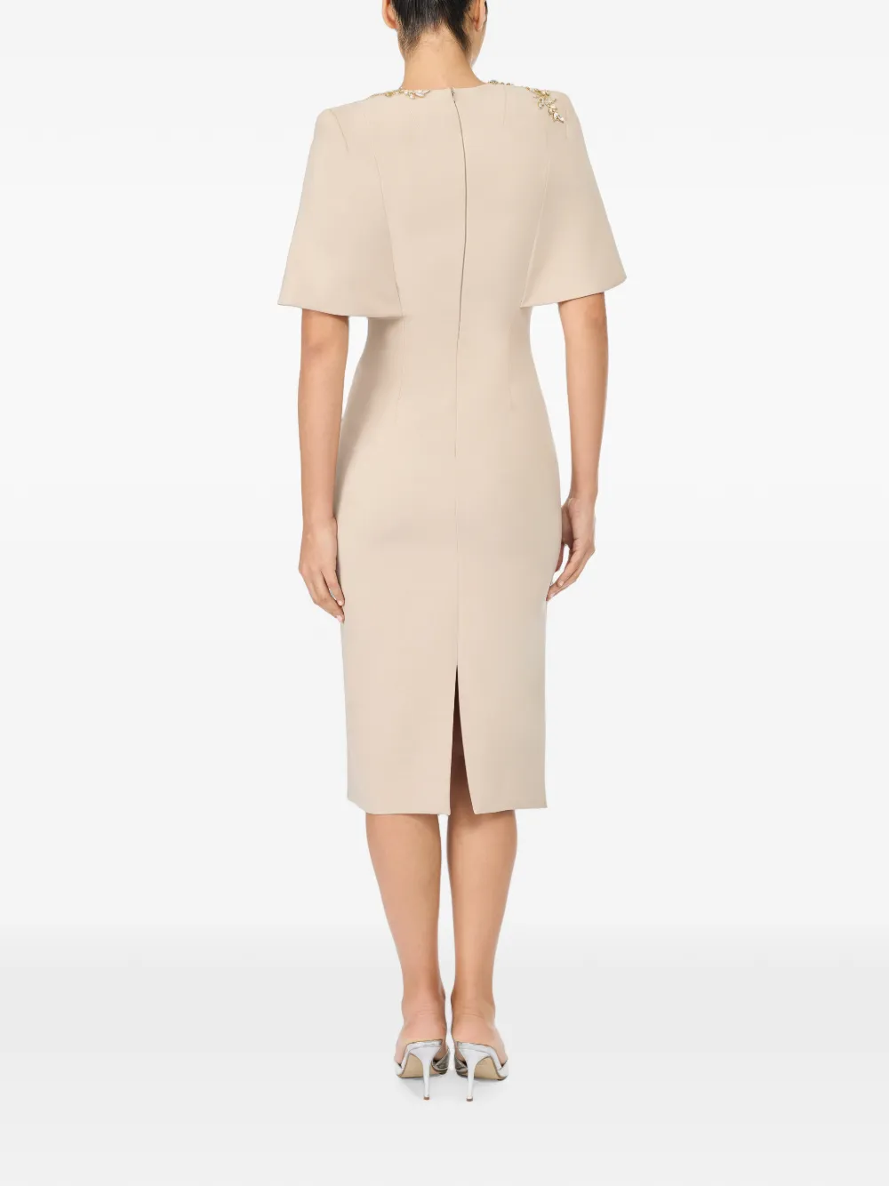 Jenny Packham Juniper jurk verfraaid met kristallen en capemouwen Beige