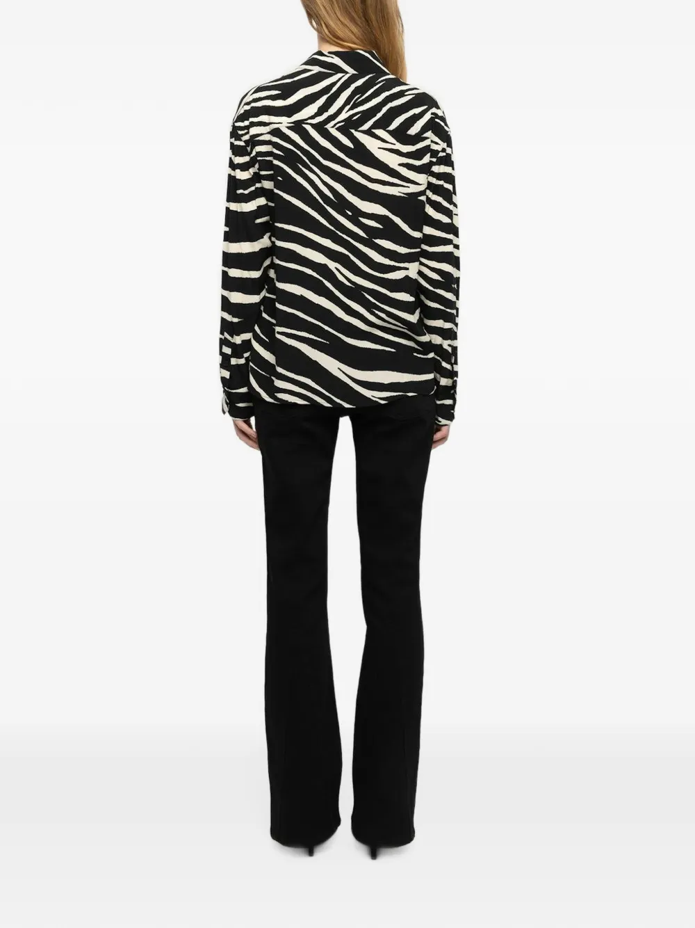 Zadig&Voltaire Tyrica blouse met zebraprint en lange mouwen Zwart