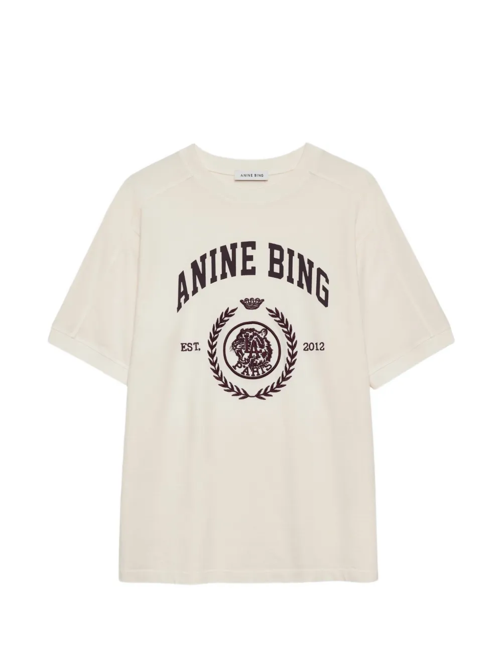 ANINE BING Jaylin logo-print T-shirt - Toni neutri