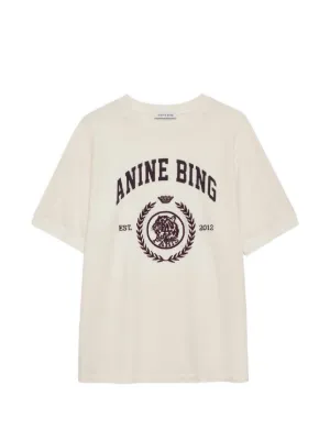 ANINE BING Walker leopard-print Logo T-shirt | White | FARFETCH