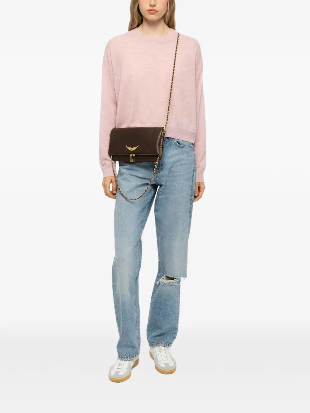 Zadig&Voltaire Rock leren clutch Bruin