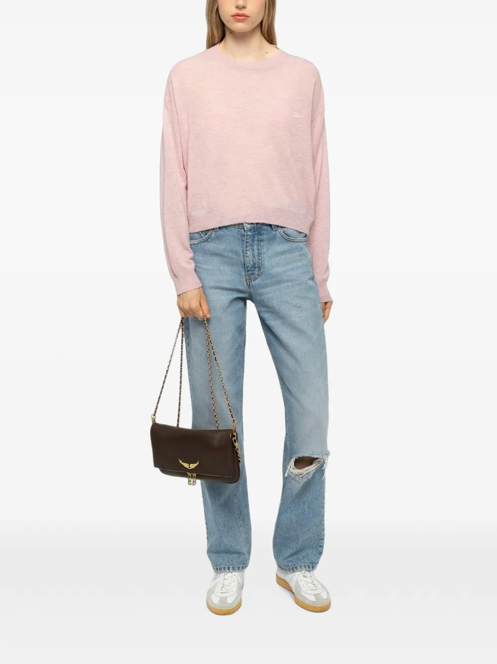 Zadig&Voltaire Rock leren clutch Bruin