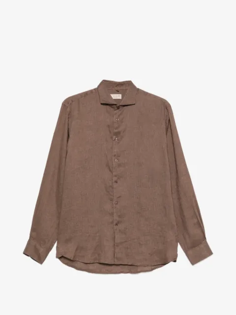 Impure spread-collar button-up shirt