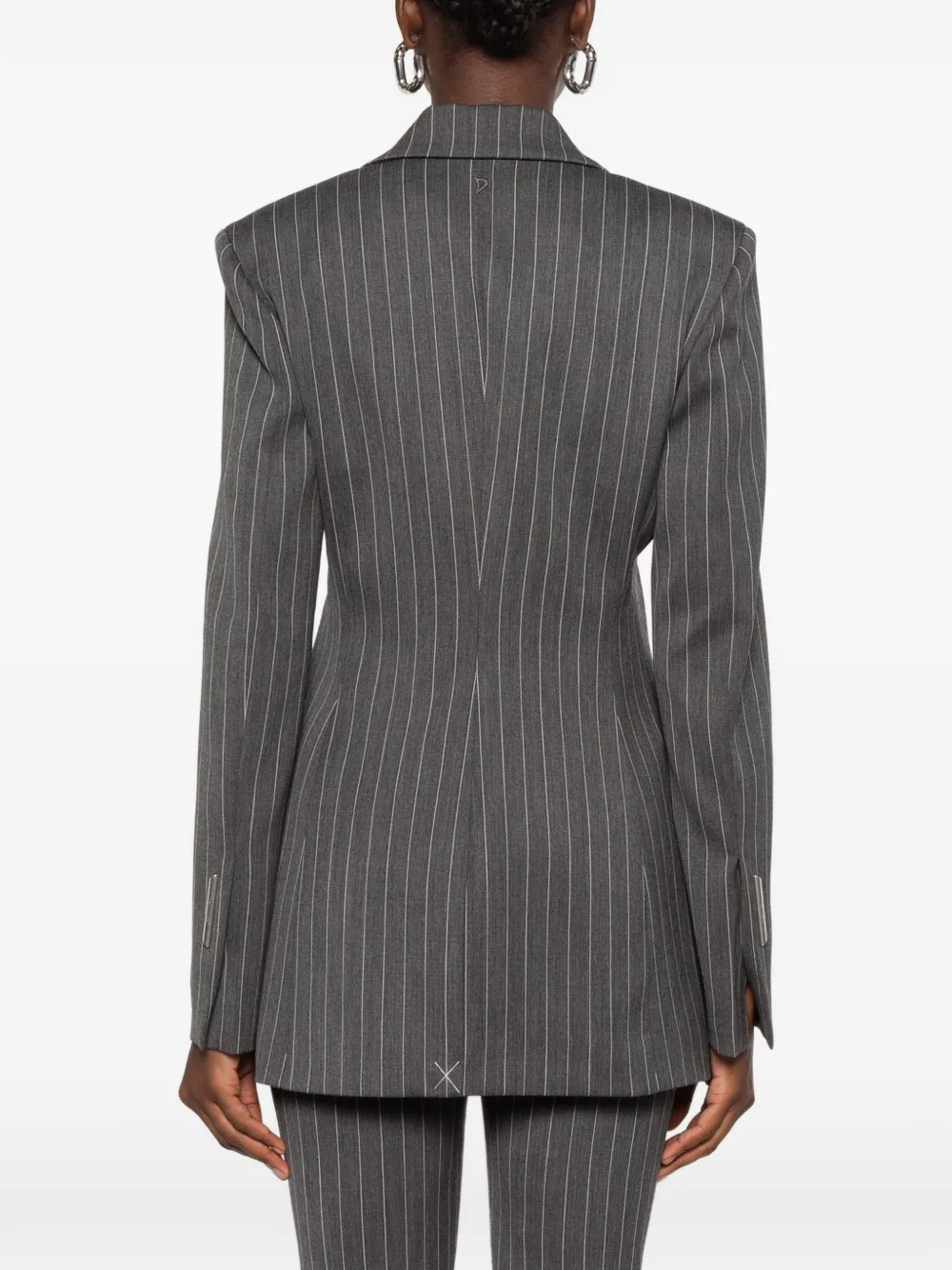 DONDUP Blazer met krijtstreep en puntige revers Grijs