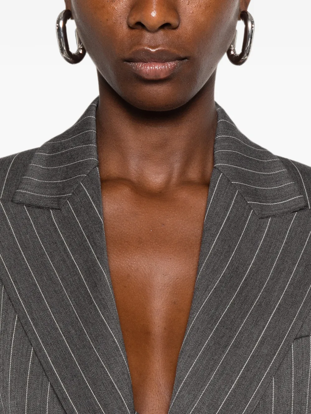 DONDUP Blazer met krijtstreep en puntige revers Grijs