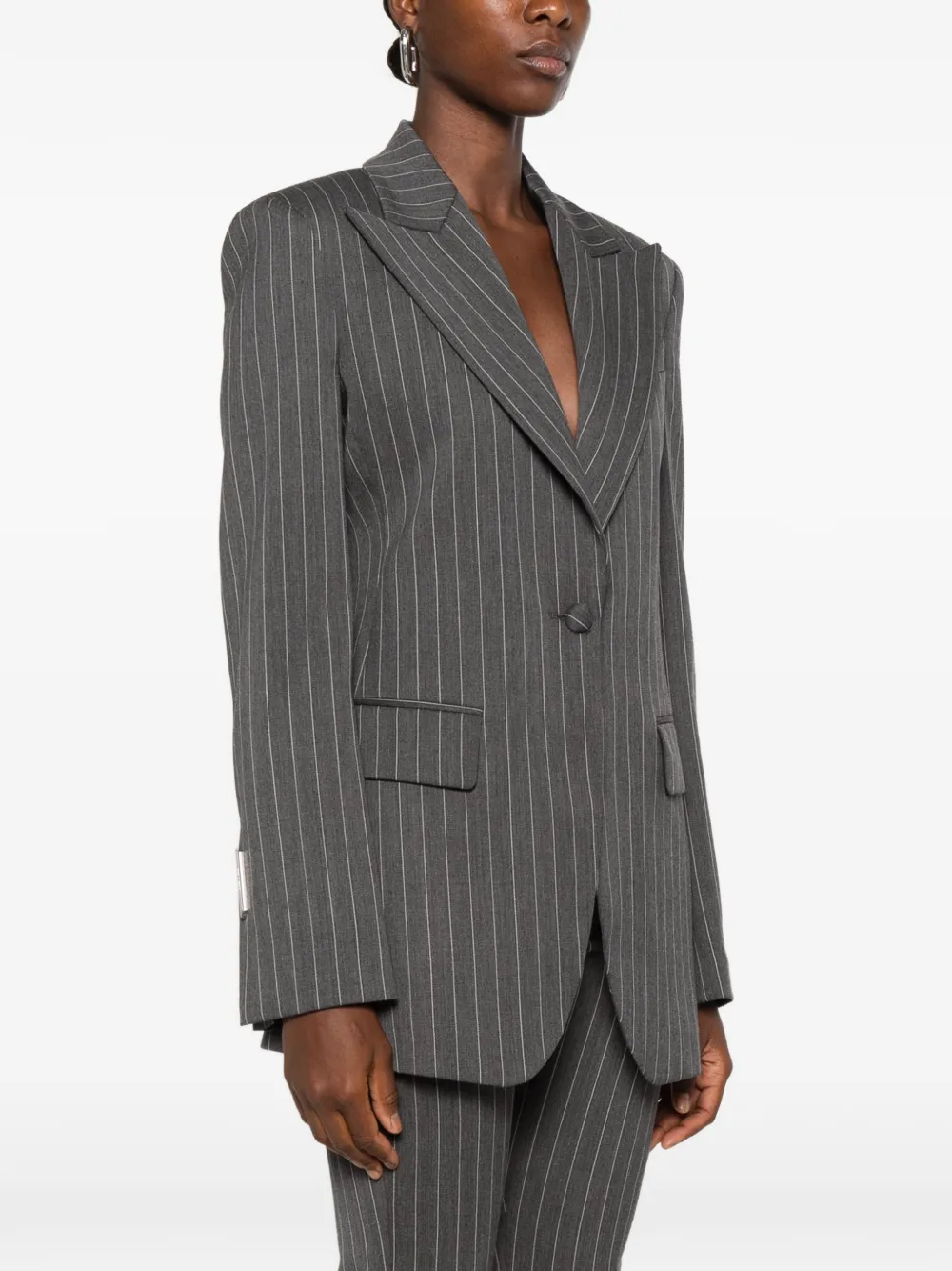 DONDUP Blazer met krijtstreep en puntige revers Grijs