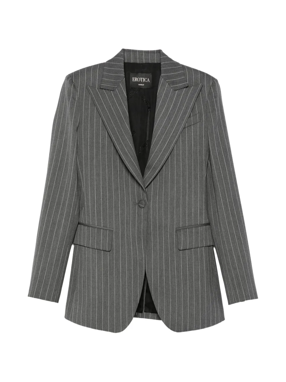 DONDUP pinstripe-pattern peaked-lapels blazer - Grigio