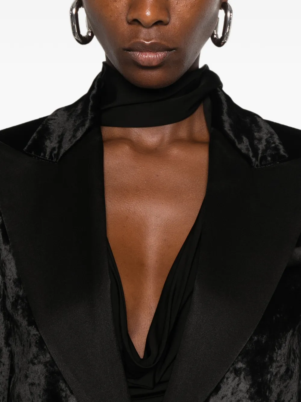 DONDUP Fluwelen blazer met puntige revers Zwart
