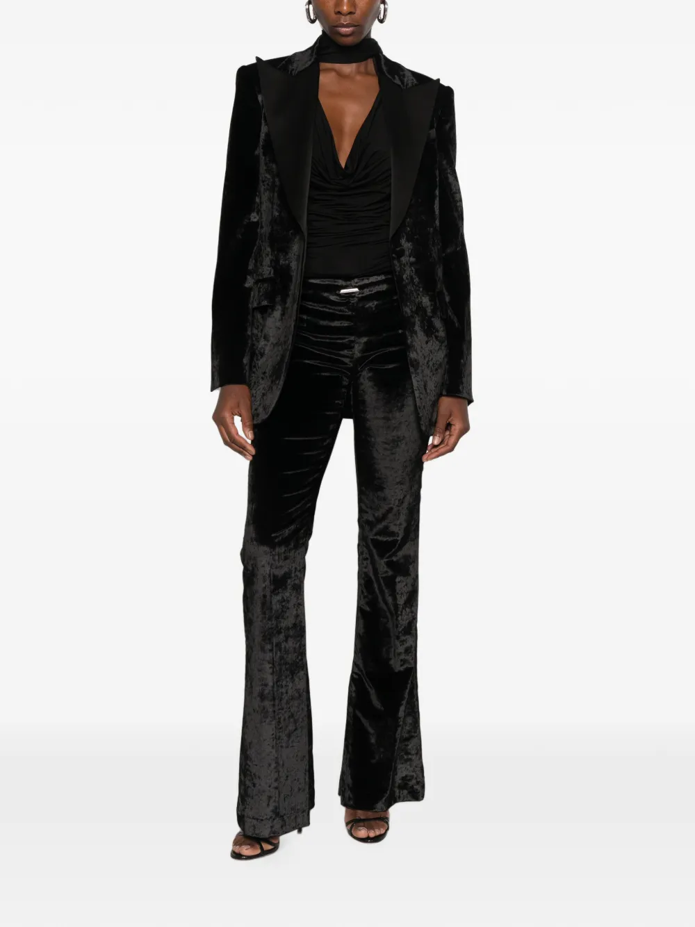 DONDUP Fluwelen blazer met puntige revers Zwart