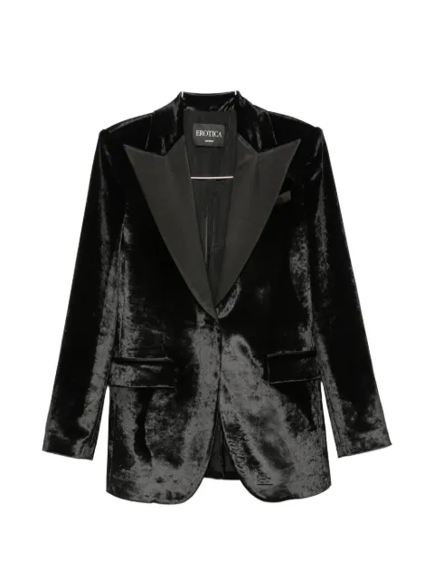 DONDUP crushed-velvet peaked-lapels blazer