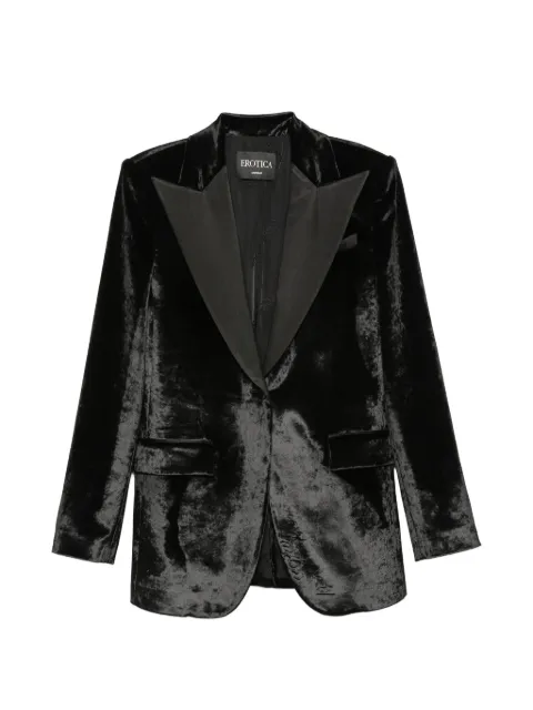 DONDUP crushed-velvet peaked-lapels blazer