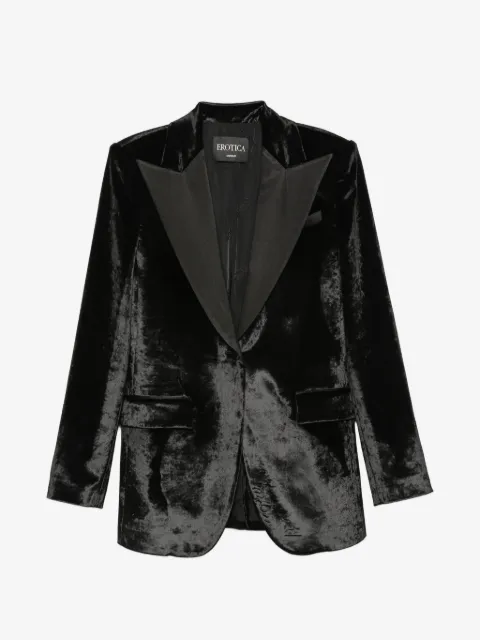 DONDUP crushed-velvet peaked-lapels blazer