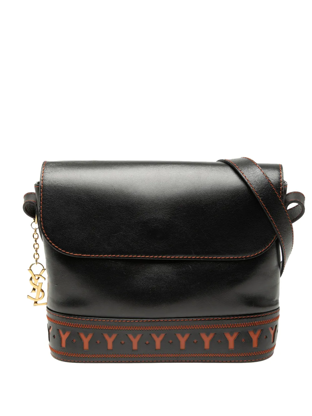 Saint Laurent Pre-Owned Borsa a tracolla in pelle con cut-out 1980-1990 - Nero