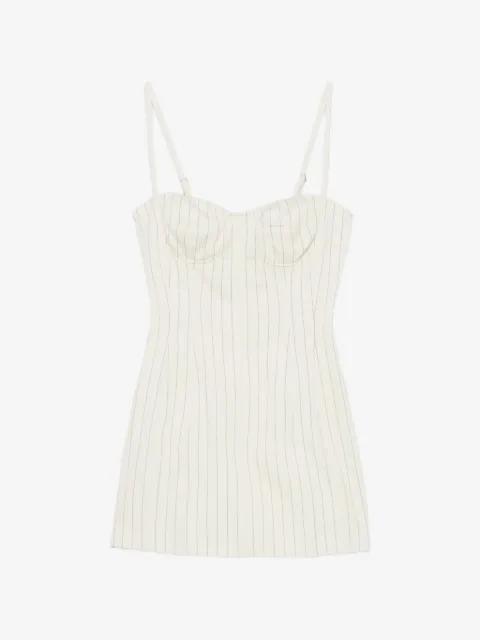 DONDUP robe courte façon corset à fines rayures