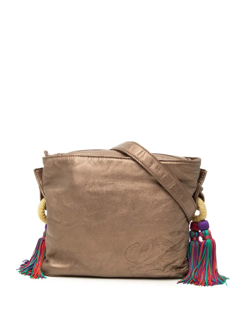 Loewe Pre-Owned Borsa a tracolla Flamenco in nappa metallizzata con nappine 2010-2013 - Marrone