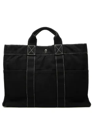 Hermès Pre-Owned Canvas Rectangular Tote | Black | FARFETCH