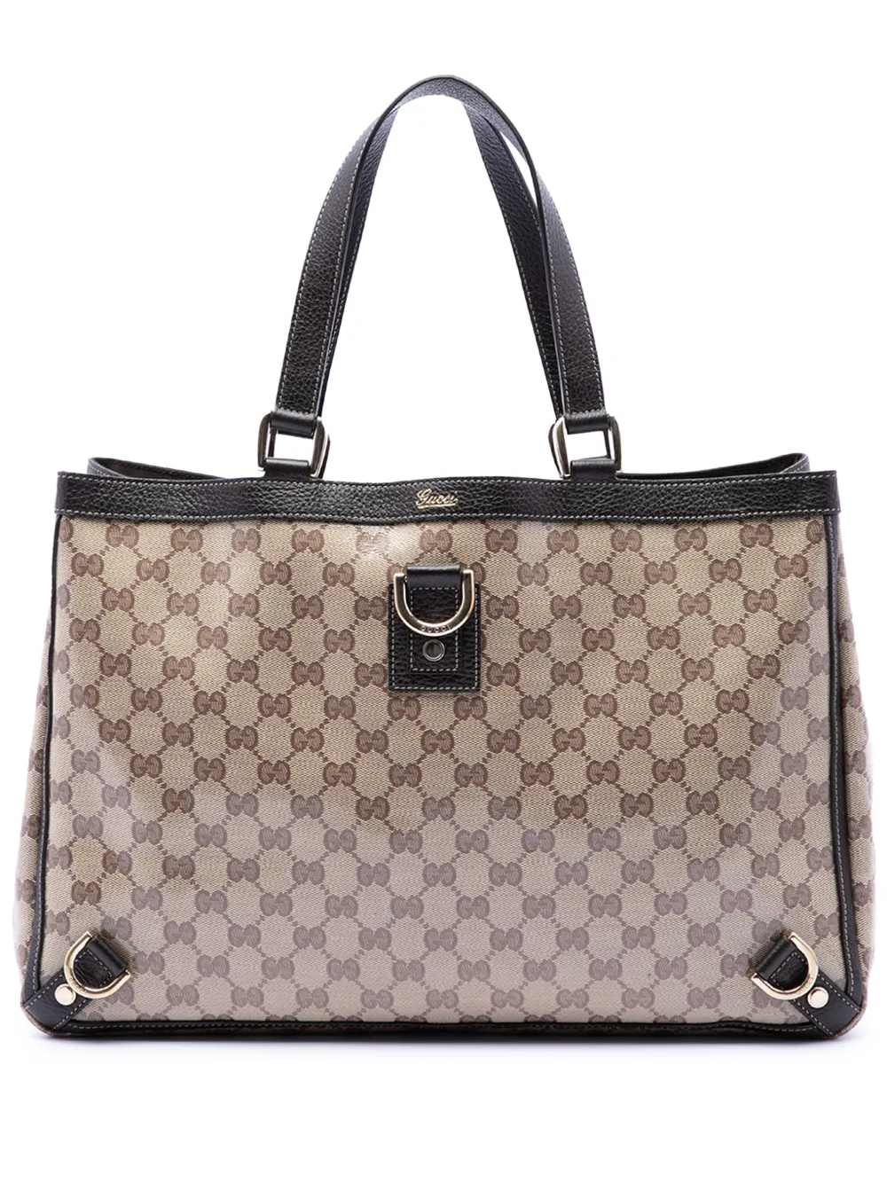 Gucci Pre-Owned Borsa tote GG Crystal Abbey con anello a D 2016-2026 - Toni neutri