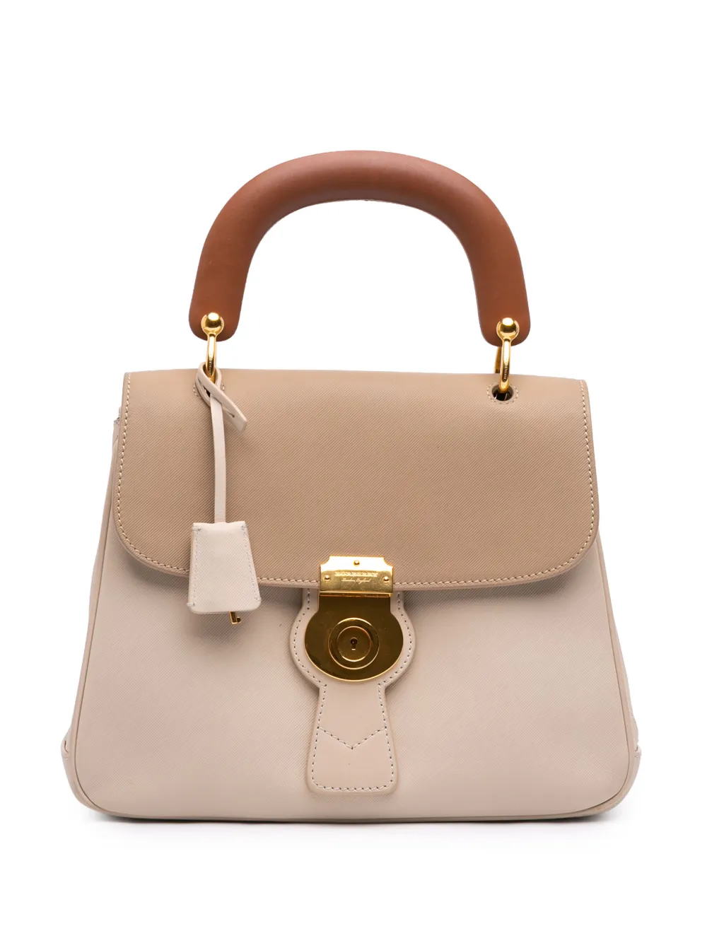 Burberry Pre-Owned 2000-2017 Medium Tricolor Trench Calfskin DK88 Top Handle Bag satchel - Brown