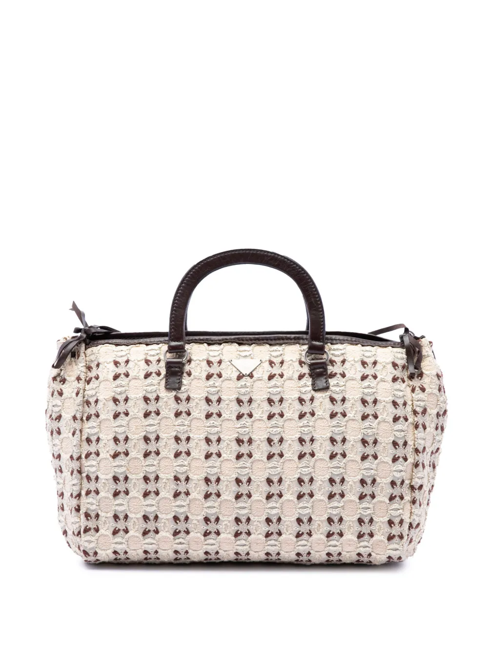 Prada Pre-Owned Borsa a mano in tela con fiocco 2000-2013 - Marrone