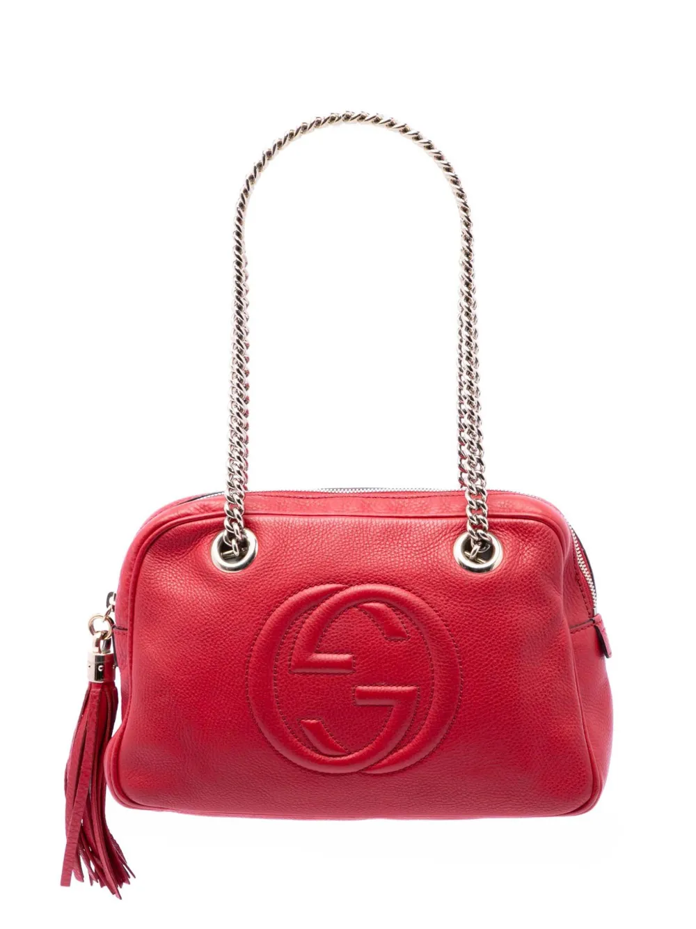Gucci Pre-Owned Borsa a spalla Soho in pelle di vitello con catena e zip 2016-2026 - Rosso