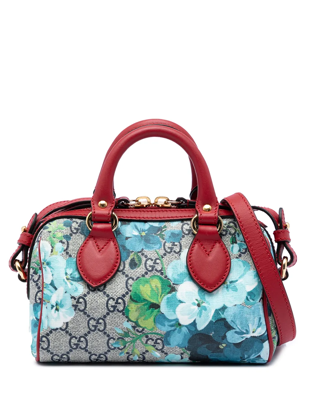 Gucci Pre-Owned Borsa a tracolla GG Supreme Blooms Boston mini 2016-2026 - Rosso