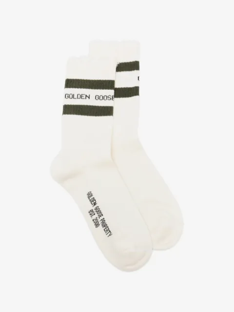 Golden Goose distressed-effect logo-inlaid socks
