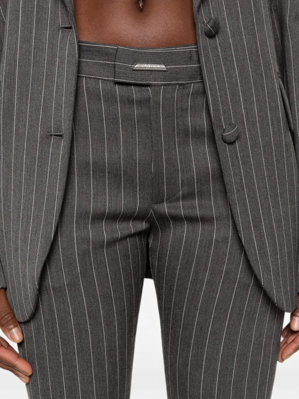DONDUP Broek met krijtstreep Grijs
