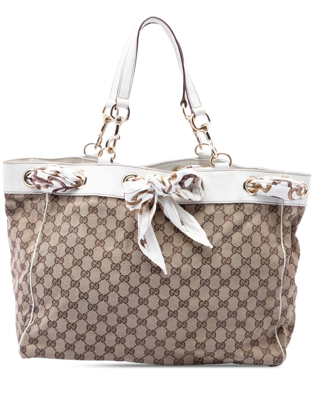 Gucci Pre-Owned Borsa tote Positano grande in tela GG 2000-2015 - Bianco