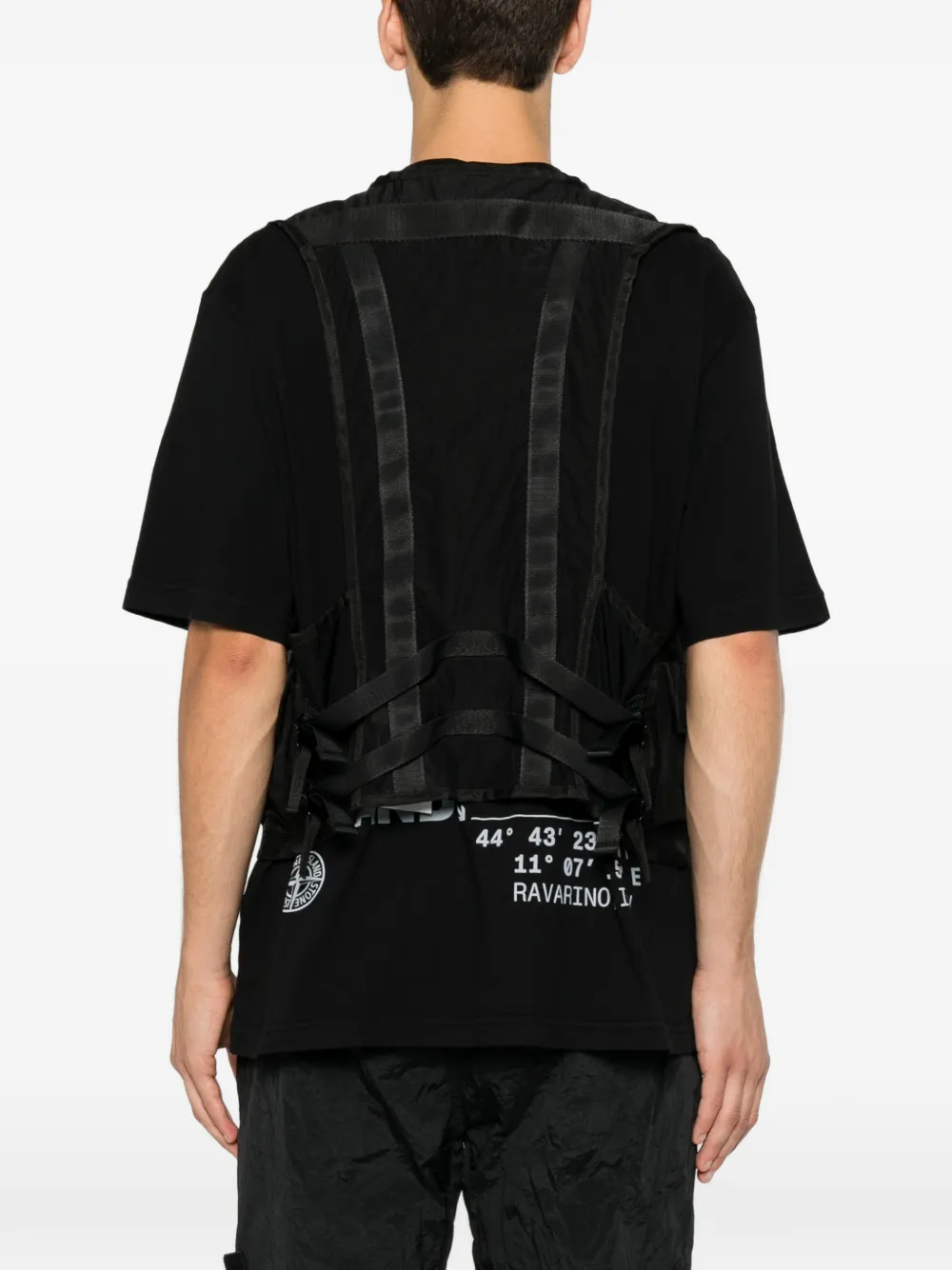 Stone Island Bodywarmer met meerdere zakken en logo-patch Zwart