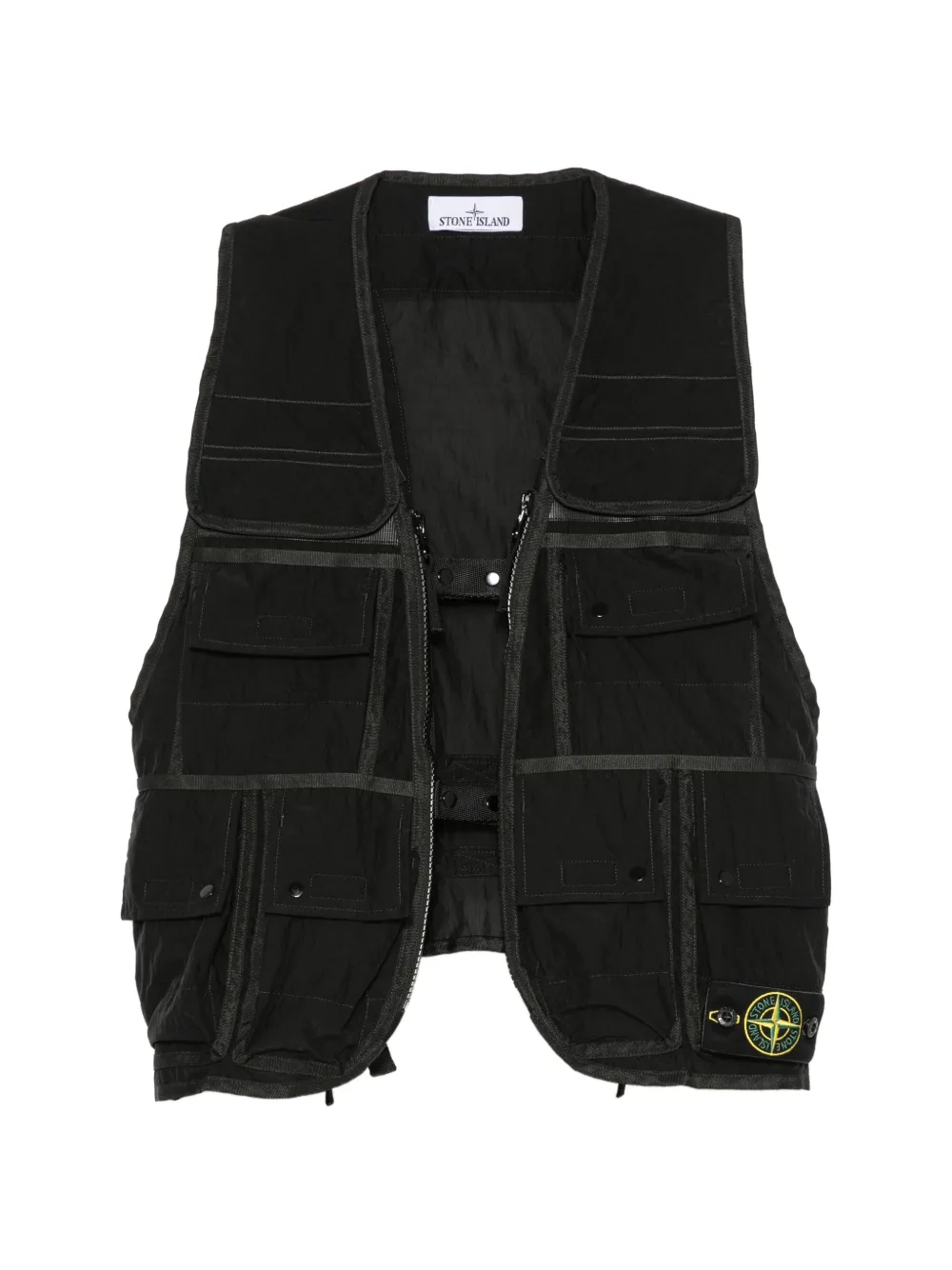 Stone Island Gilet con applicazione logo - Nero