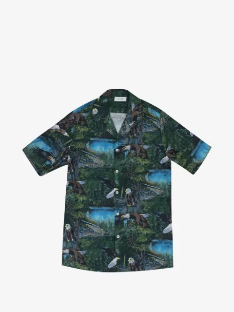 RHUDE logo-print button-up shirt