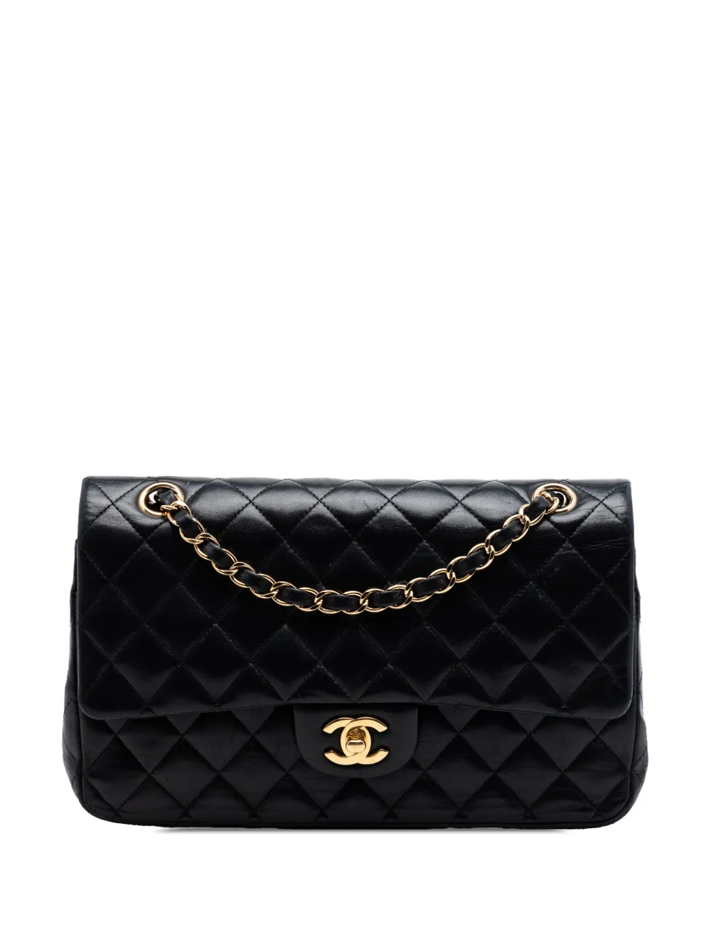 CHANEL Pre-Owned Borsa a spalla Classic Double Flap media in pelle di agnello 2011 - Nero
