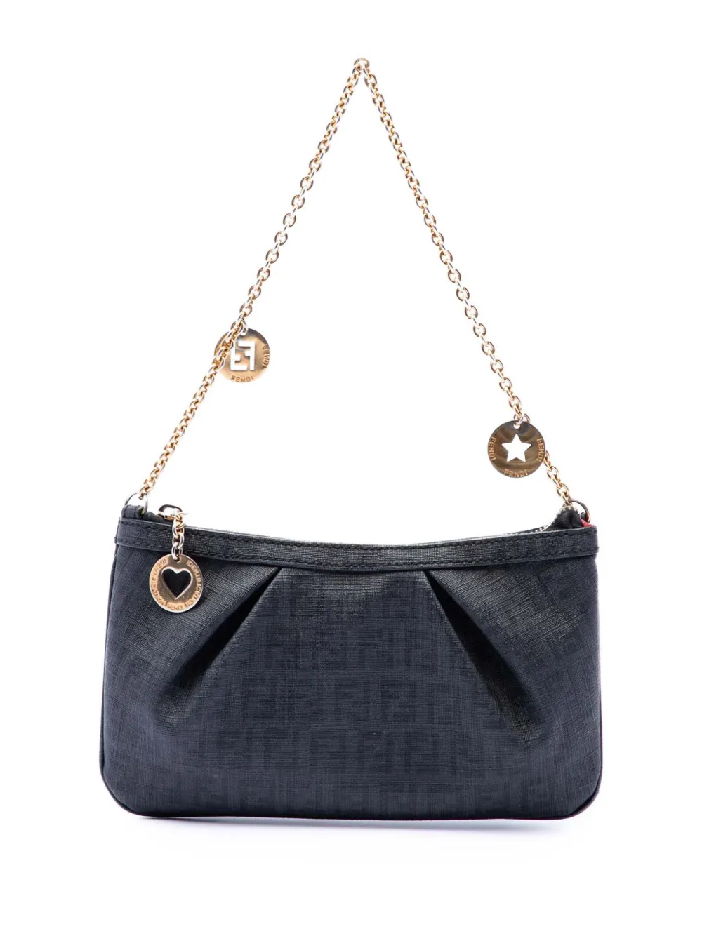 Fendi Pre-Owned Borsa a spalla con motivo Zucchino e catena 2010-2026 - Nero