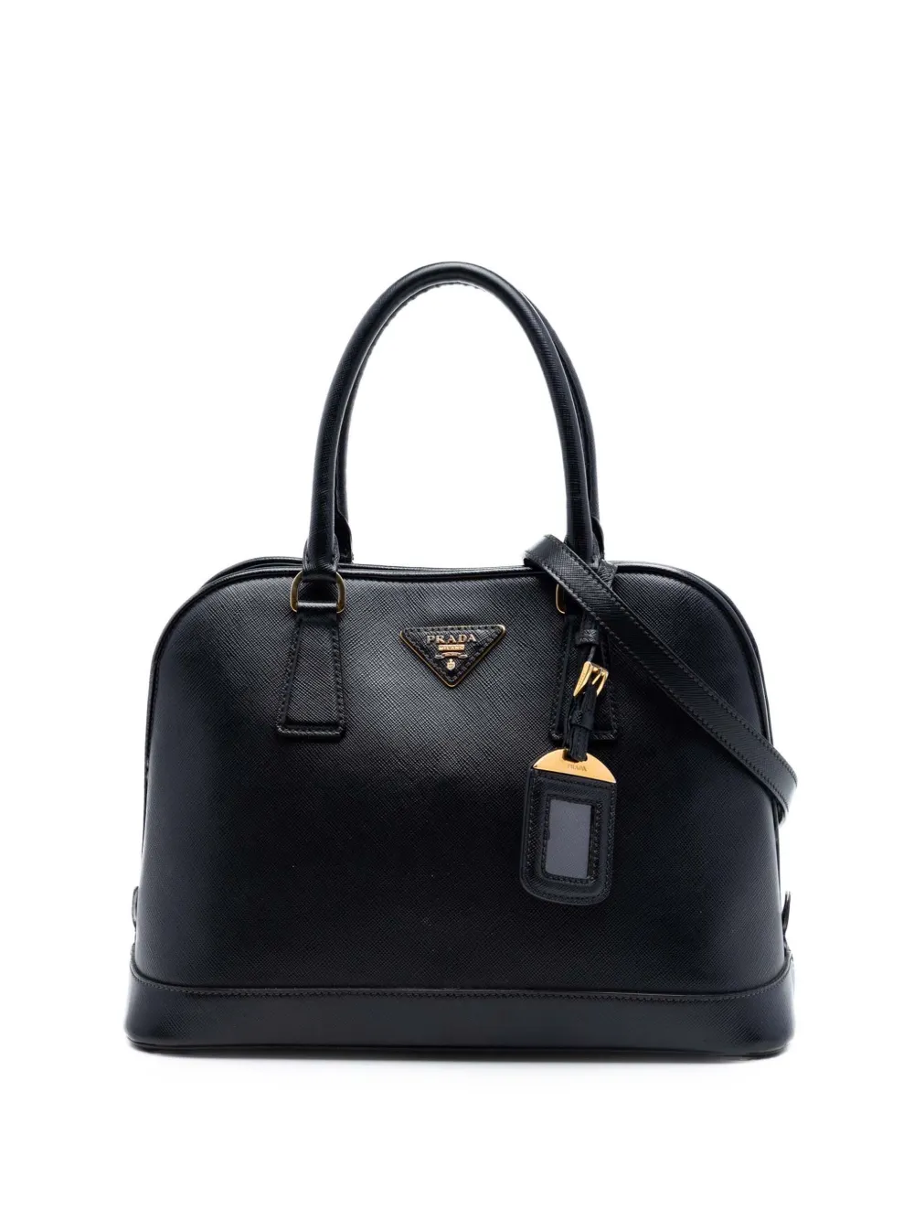 Prada Pre-Owned Borsa a tracolla Promenade media in pelle Saffiano Lux 2013-2026 - Nero