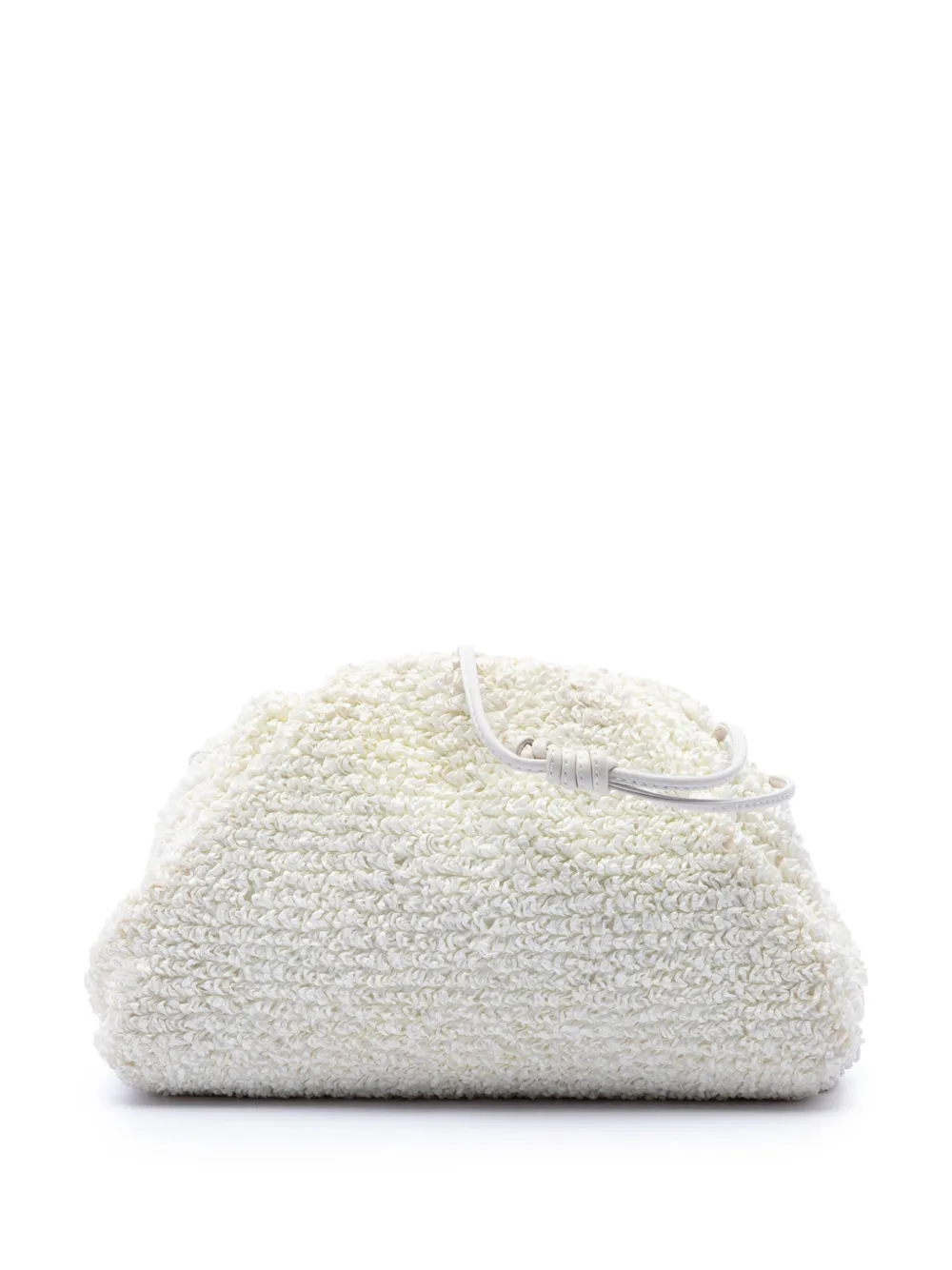 Bottega Veneta Pre-Owned Borsa a tracolla The Mini Pouch in rafia 2012-2026 - Bianco