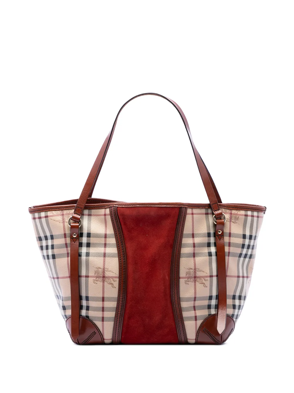 Burberry Pre-Owned Borsa tote piccola in tela cerata Canterbury con motivo Haymarket Check e finiture in pelle scamosciata 2000-2017 - Toni neutri