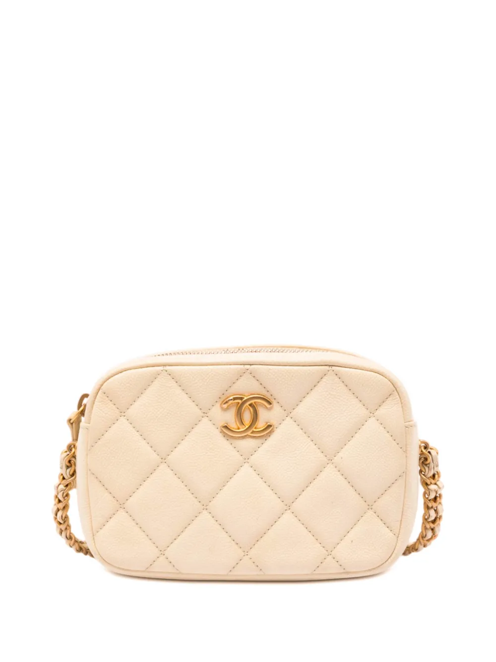 CHANEL Pre-Owned Borsa a tracolla Melody CC in pelle Caviar trapuntata 2021-2026 - Toni neutri