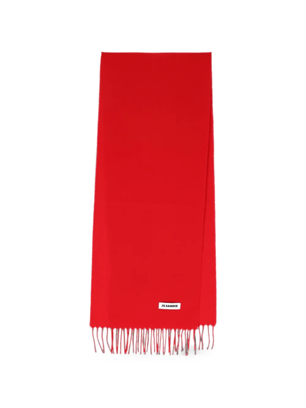 Jil Sander fringed-edge scarf - Rosso